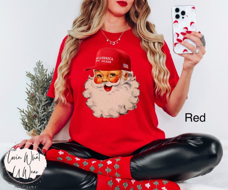 Vintage T Shirts Funny Christmas Shirt with Trump Santa Design Oversized Comfort Colors Tee for Political Holiday Celebrations 3 vintage t shirts funny christmas shirt with trump santa design oversized comfort colors tee for political holiday celebrations p4whr