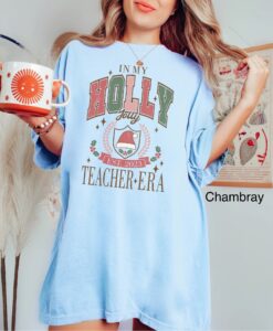 vintage t shirts funny christmas teacher shirt in my holly jolly teacher era comfort colors tee for school party and holiday celebrations css6f