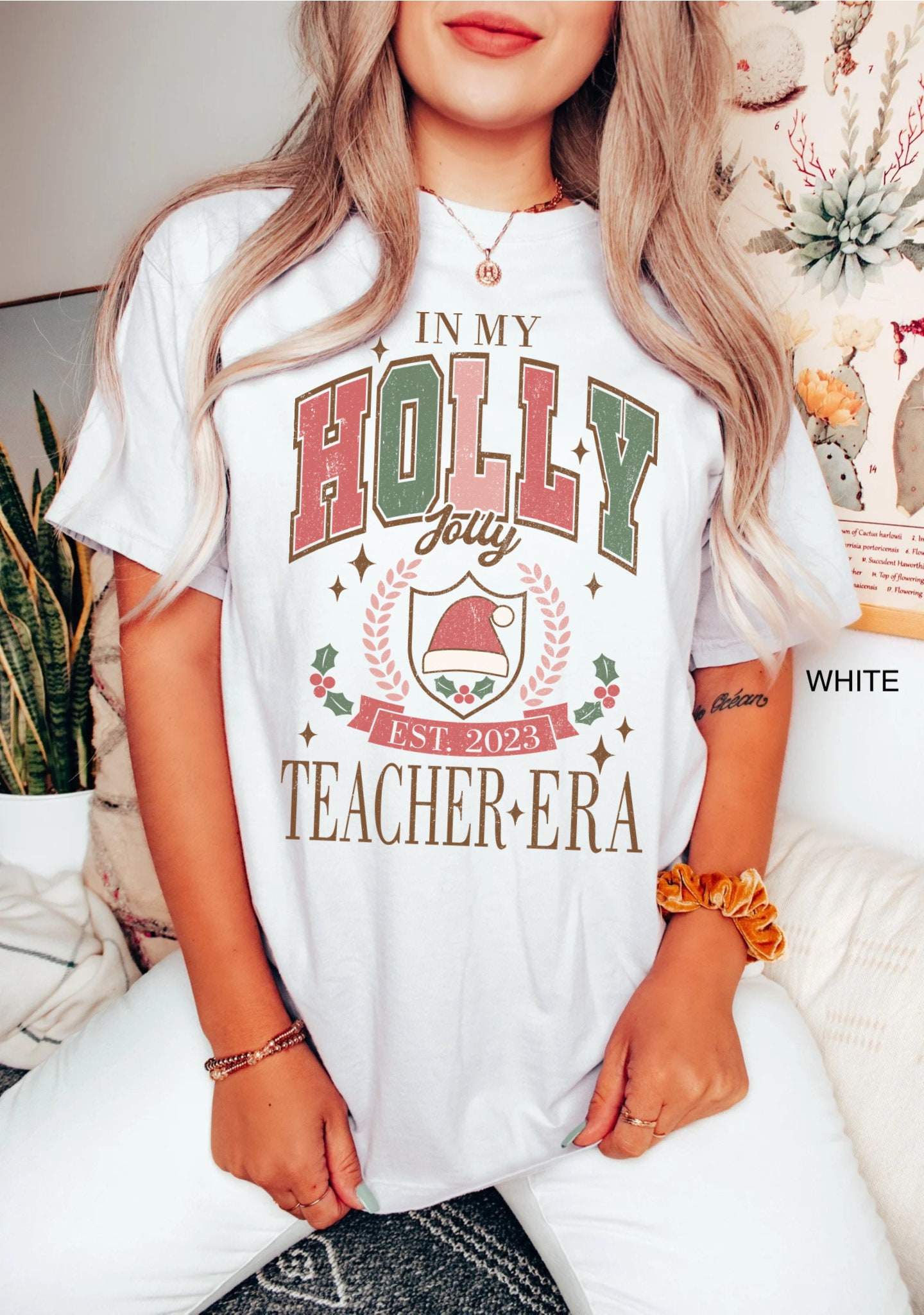 vintage t shirts funny christmas teacher shirt in my holly jolly teacher era comfort colors tee for school party and holiday celebrations kvzup