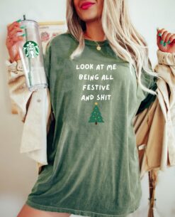 Vintage T Shirts Funny Christmas Tree Shirt Comfort Colors with Humorous Saying for Festive Celebrations and Holiday Gatherings