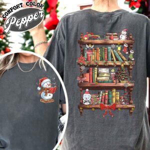 vintage t shirts funny librarian shirt with snowman design for book lovers and library enthusiasts ideal for christmas celebrations j0l5f