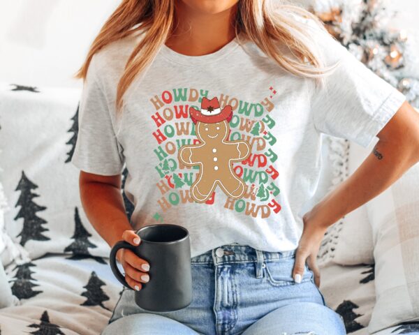 vintage t shirts howdy gingerbread man western christmas shirt for women with trendy cowboy design and country style ni6lj