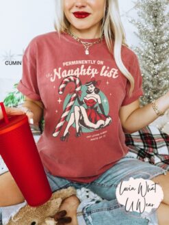vintage t shirts naughty list t shirt funny christmas shirt retro holiday top oversized comfort colors tee for festive gatherings vr3ve