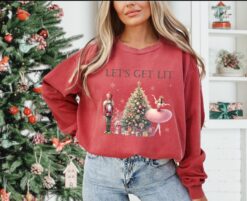 Vintage T Shirts Nutcracker Ballerina Sweatshirt for Women in Comfort Colors with Fun Christmas Design
