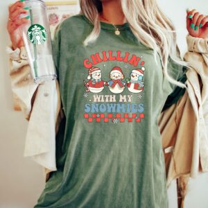 vintage t shirts retro christmas family shirt funny christmas tee with snowmies design for holiday parties and gatherings f4ltl scaled