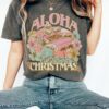 Vintage T Shirts Surfing Santa Aloha Christmas T-Shirt Hawaiian Design Mele Kalikimaka Funny Christmas Tee for Holiday Parties