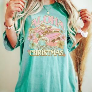 vintage t shirts surfing santa aloha christmas t shirt hawaiian design mele kalikimaka funny christmas tee for holiday parties m9asd