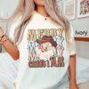 vintage t shirts womens cowboy santa t shirt western style merry christmas holiday tee in comfort colors for festive occasions zgu08