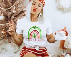 Vintage Teacher Christmas Shirt Funny Design for Educators Comfortable Fit Unique Holiday Apparel