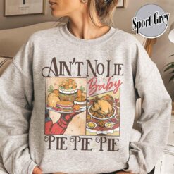 Vintage Thanksgiving Pie Sweatshirt featuring Cherry and Pumpkin Pie Design for Halloween and Christmas Celebrations