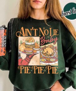 vintage thanksgiving pie sweatshirt featuring cherry and pumpkin pie design for halloween and christmas celebrations wwcaj