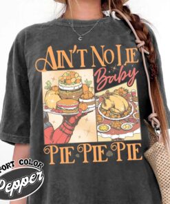 vintage thanksgiving pie t shirt featuring pumpkin and cherry pie design for halloween and christmas celebrations dpdwb