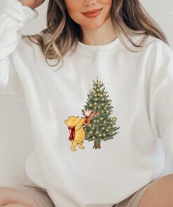 vintage winnie the pooh christmas sweatshirt classic design with christmas tree print for holiday celebrations hpiam scaled