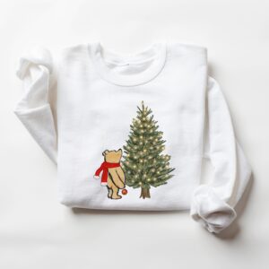 vintage winnie the pooh christmas sweatshirt classic pooh sweater with christmas tree design for holiday celebrations 0zgzk