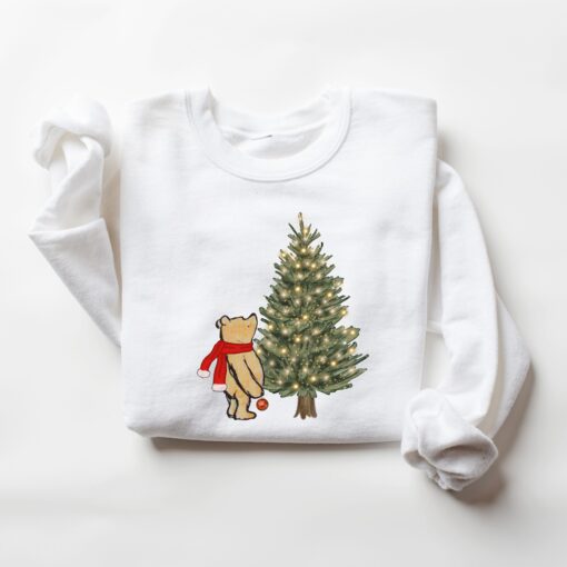 vintage winnie the pooh christmas sweatshirt classic pooh sweater with christmas tree design for holiday celebrations 0zgzk scaled