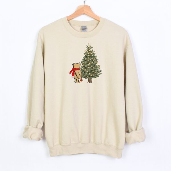 vintage winnie the pooh christmas sweatshirt classic pooh sweater with christmas tree design for holiday celebrations i074o scaled