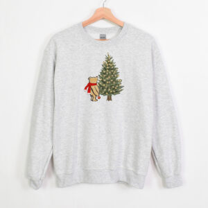 vintage winnie the pooh christmas sweatshirt classic pooh sweater with christmas tree design for holiday celebrations lc1yq