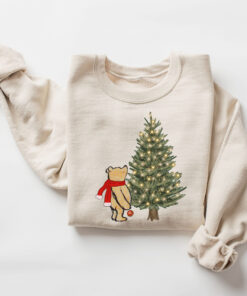 vintage winnie the pooh christmas sweatshirt classic pooh sweater with christmas tree design for holiday celebrations qu36v scaled