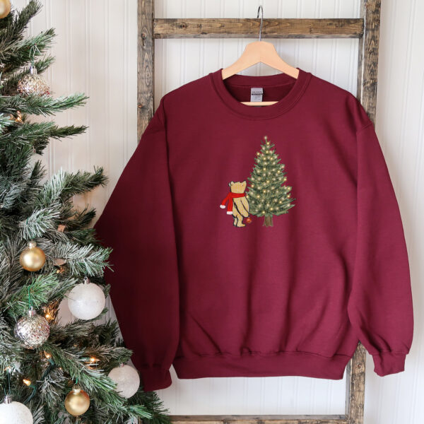 vintage winnie the pooh christmas sweatshirt classic pooh sweater with christmas tree design for holiday celebrations qua5u scaled