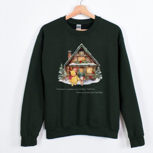 vintage winnie the pooh christmas sweatshirt classic pooh sweater with christmas tree design for holiday celebrations x4msn scaled