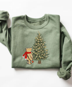 vintage winnie the pooh christmas sweatshirt classic pooh sweater with christmas tree design for holiday celebrations xfzr6 scaled