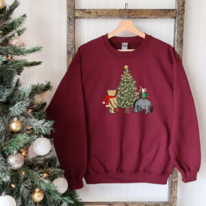 vintage winnie the pooh sweatshirt family matching crewneck featuring pooh piglet and eeyore for trendy holiday sweaters p73so