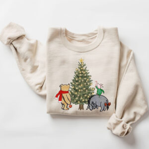 vintage winnie the pooh sweatshirt family matching crewneck featuring pooh piglet and eeyore for trendy holiday sweaters qgzpe