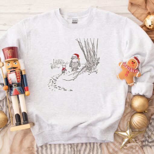 vintage winnie the pooh sweatshirt for christmas featuring winnie and piglet trendy crewneck for matching family holiday sweaters lkndz scaled