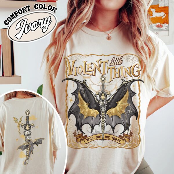 violent little thing t shirt vintage dragon rider womens basgiath war college t shirt i will not die today shirt b0qq8