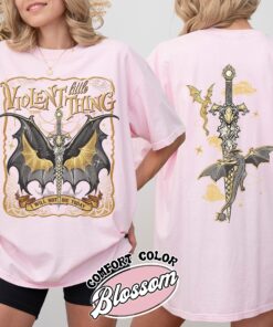 violent little thing t shirt vintage dragon rider womens basgiath war college t shirt i will not die today shirt fjzuh