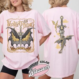 violent little thing t shirt vintage dragon rider womens basgiath war college t shirt i will not die today shirt fjzuh