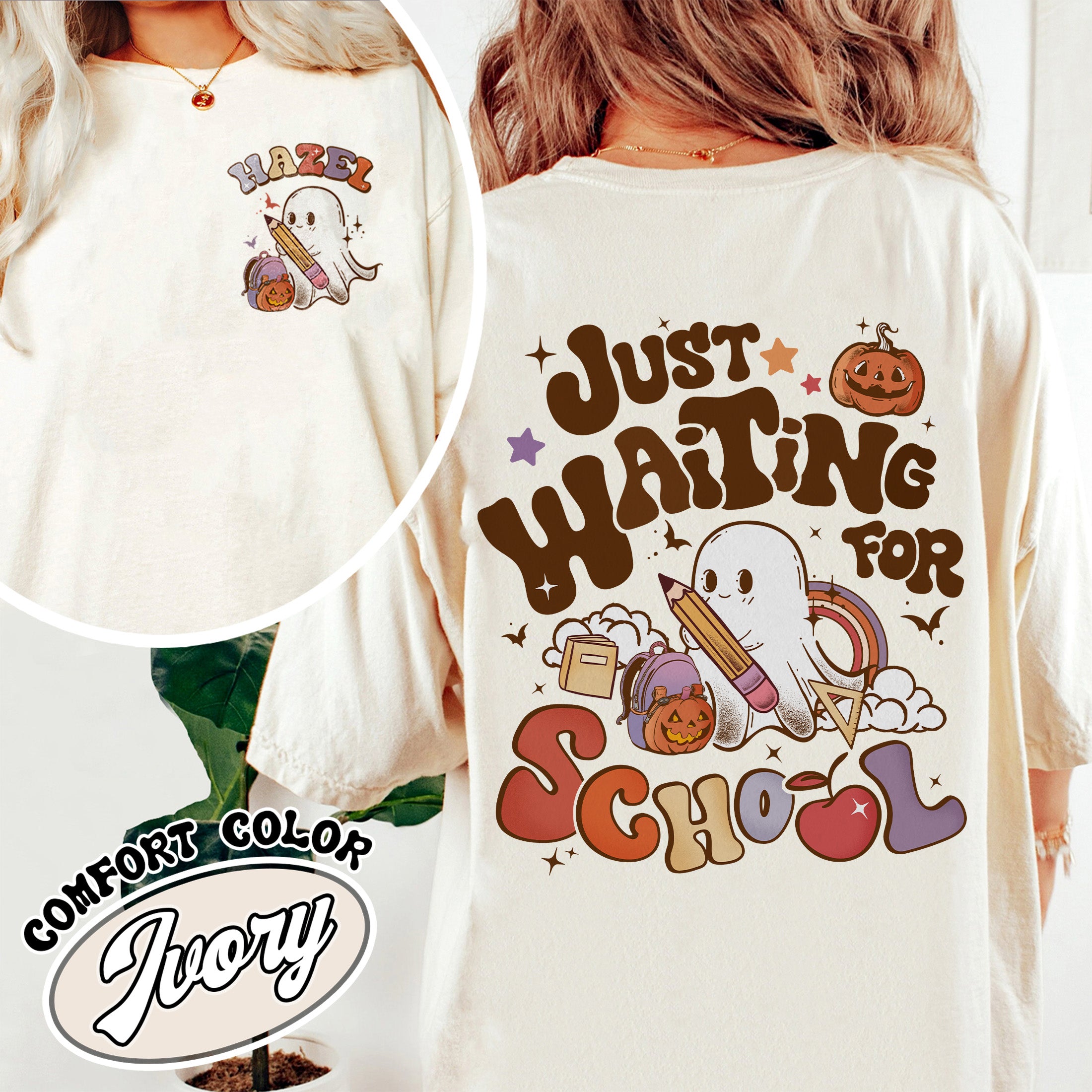 waiting for comfort colors shirt vintage spooky teacher womens halloween t shirt custom ghost teacher shirt 5ksw2