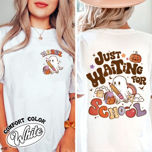 waiting for comfort colors shirt vintage spooky teacher womens halloween t shirt custom ghost teacher shirt k0coi