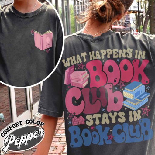 what happens at book club stays at book club shirt vintage introverted womens book lover t shirt in my reading era tee hti7f