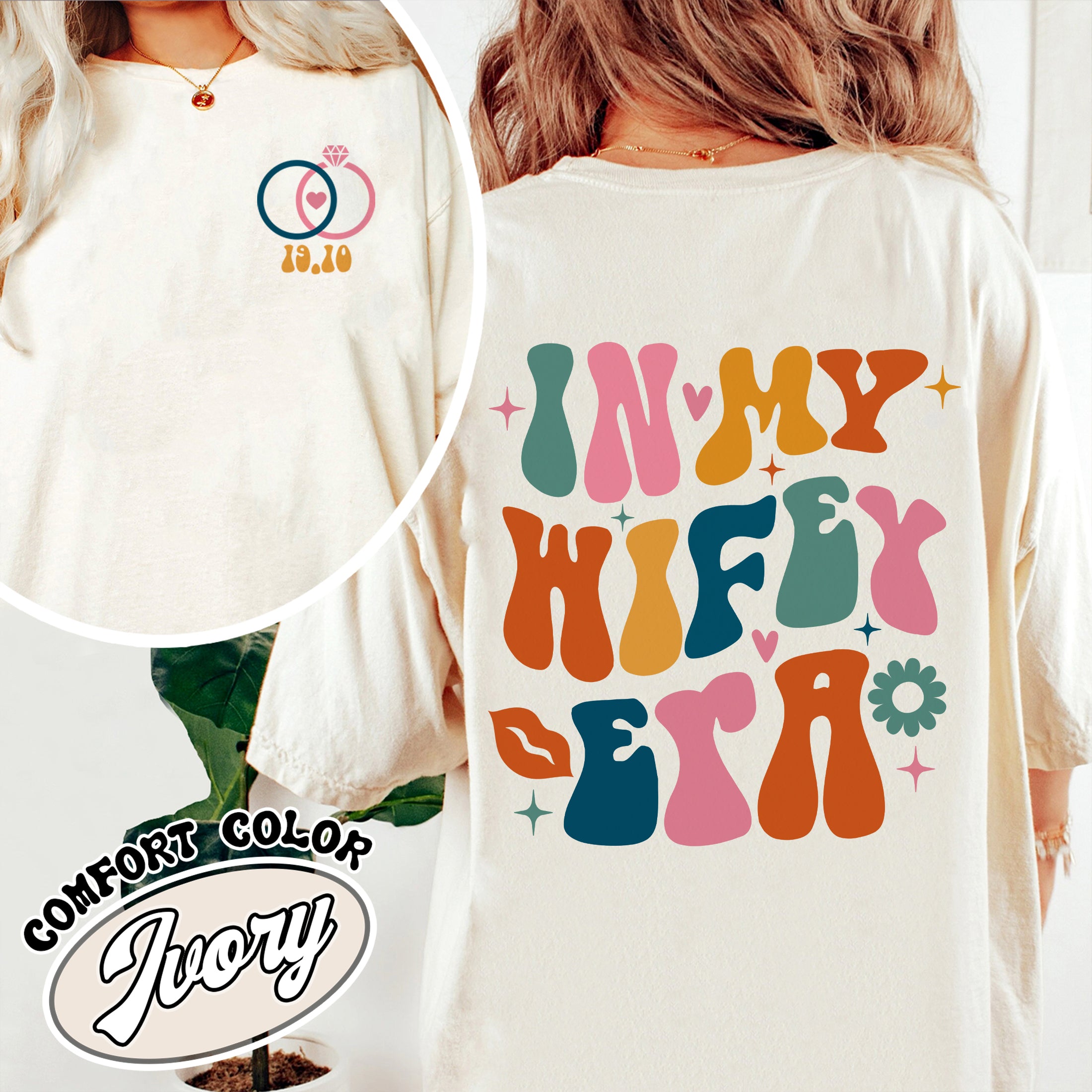 Wifey and Hubby Comfort Color Shirt - Vintage Wifey Hubby Womens Matching T-Shirts Wifey Hubby Est Set 6 wifey and hubby comfort color shirt vintage wifey hubby womens matching t shirts wifey hubby est set anqkv