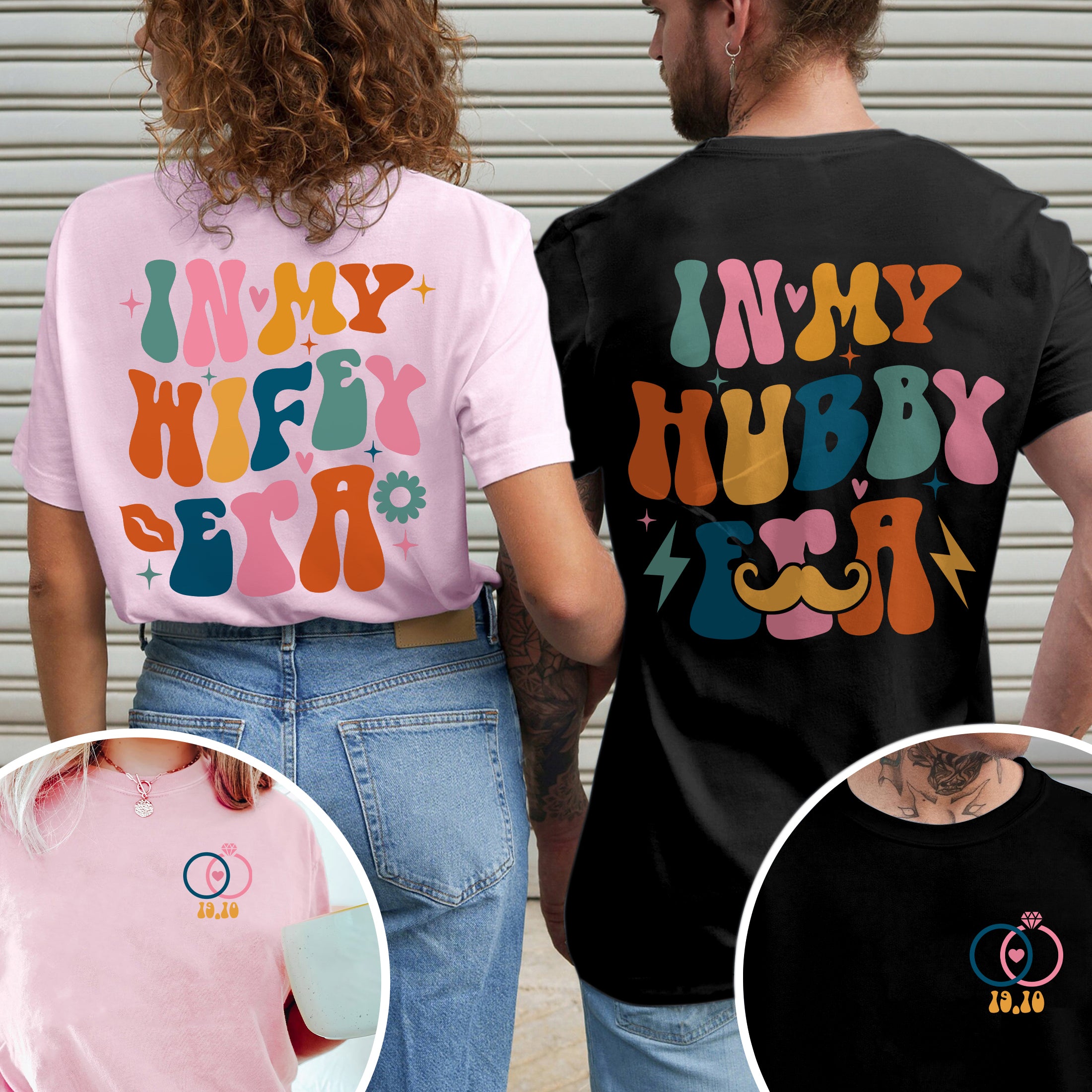 Wifey and Hubby Comfort Color Shirt - Vintage Wifey Hubby Womens Matching T-Shirts Wifey Hubby Est Set 1 wifey and hubby comfort color shirt vintage wifey hubby womens matching t shirts wifey hubby est set p4cq3