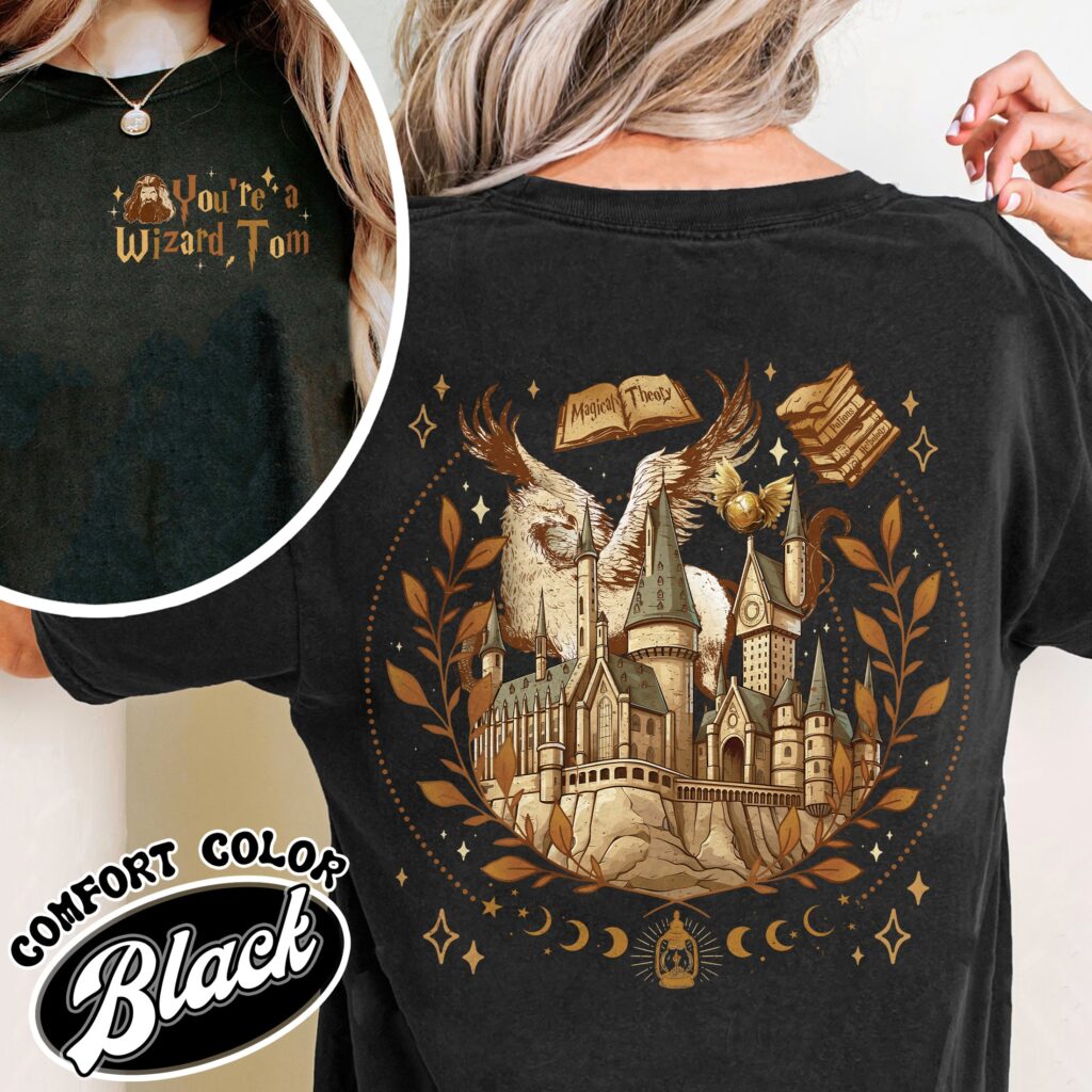Wizard Castle Book Comfort Color Shirt - Vintage Wizard School Womens ...