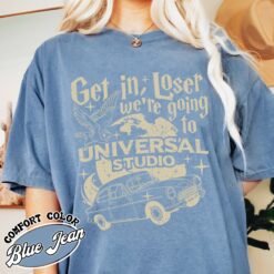 wizard flying car comfort colors shirt vintage universal studios womens wizard school t shirt get in loser tee orifp