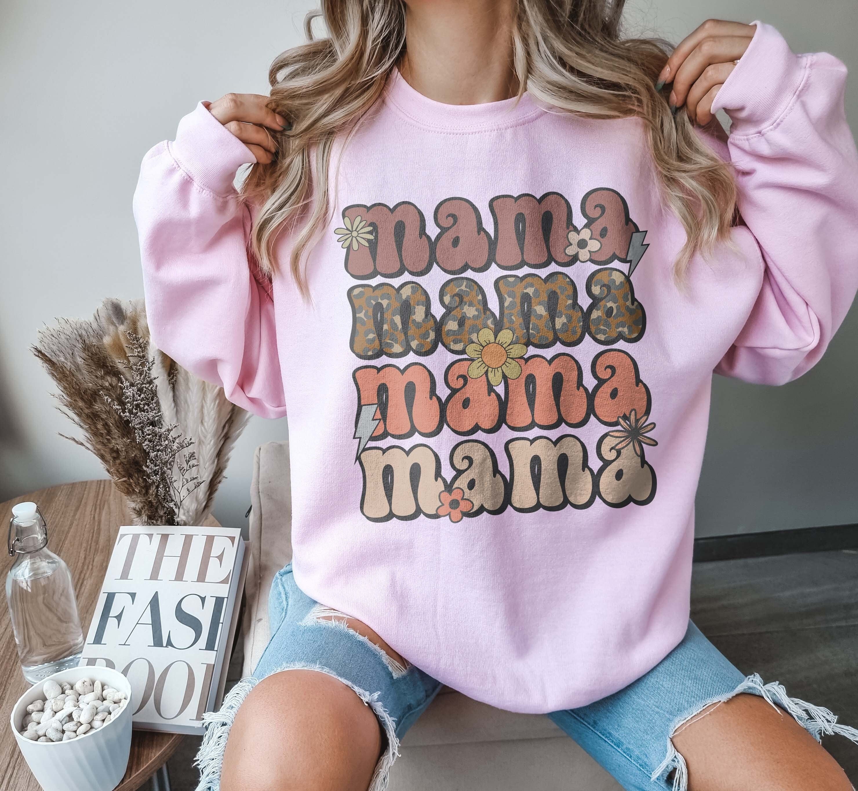 vintage mama tee for mothers day western mom sweatshirt with leopard print boho style cute mom life shirt i64gj scaled