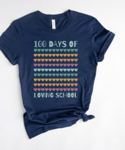 100 days of school teacher shirt cute hearts t shirt 100th day tee for educators fun school celebration apparel lua9q