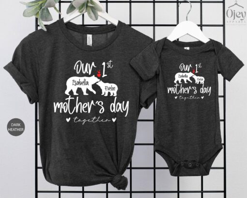 1st mothers day together shirt personalized mom and baby outfit custom bodysuit unique mothers day gift for new moms dhchf