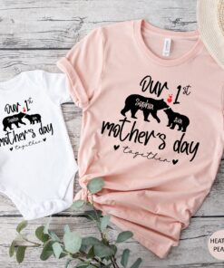 1st mothers day together shirt personalized mom and baby outfit custom bodysuit unique mothers day gift for new moms ighid