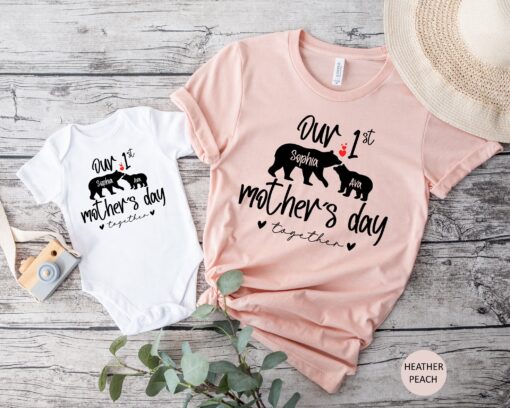1st mothers day together shirt personalized mom and baby outfit custom bodysuit unique mothers day gift for new moms ighid