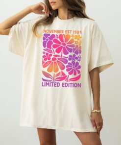 40th birthday shirt wildflower design limited edition 1984 t shirt unique flower birthday gift for women 5542f