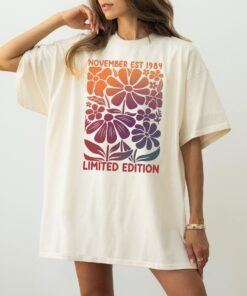 40th birthday shirt wildflower design limited edition t shirt for 1984 birth year celebration party gift 0mybh