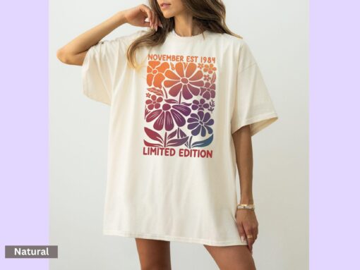 40th birthday shirt wildflower design limited edition t shirt for 1984 birth year celebration party gift 0mybh
