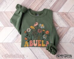abuela sweatshirt with wildflowers new grandmother est 2024 hispanic pregnancy announcement shirt urzen