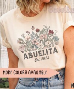 abuelita shirt wildflowers grandma t shirt est 2025 new grandmother pregnancy announcement mexican abuela tee bd57f