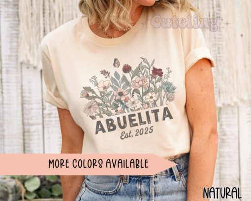 abuelita shirt wildflowers grandma t shirt est 2025 new grandmother pregnancy announcement mexican abuela tee bd57f