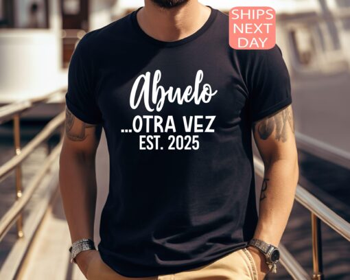 abuelo est 2025 shirt for new grandpas baby announcement tee grandpa gift for christmas and special occasions a8zdk